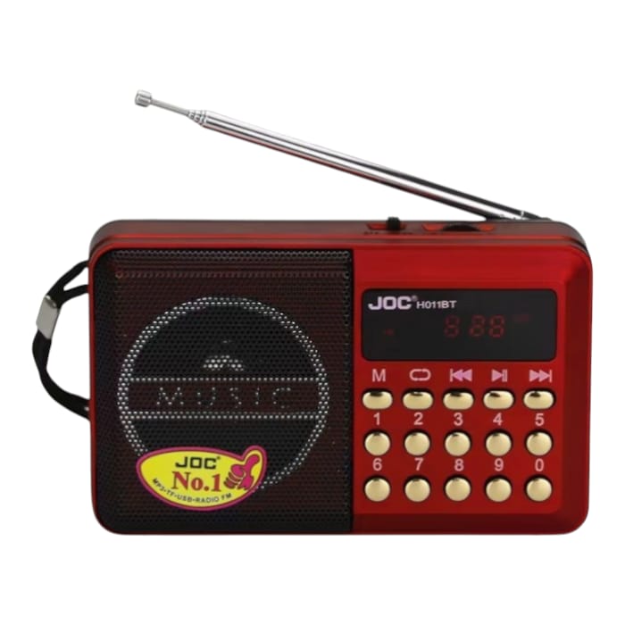 Radio Sans Fil JOC H011BT Avec Emplacement Carte Mémoire - Rouge