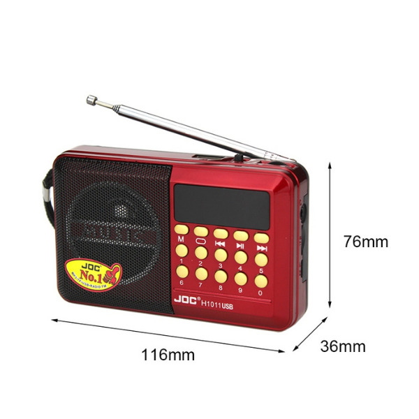Radio Sans Fil JOC H011BT Avec Emplacement Carte Mémoire - Rouge – Image 2