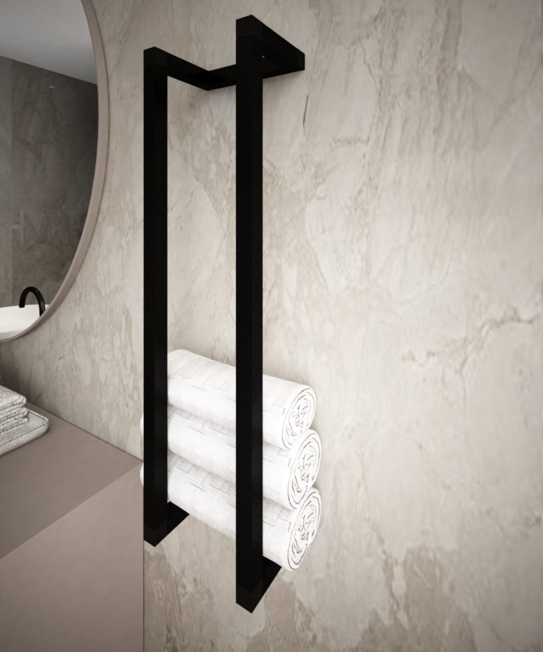 Porte-serviettes mural en aluminium – Image 3