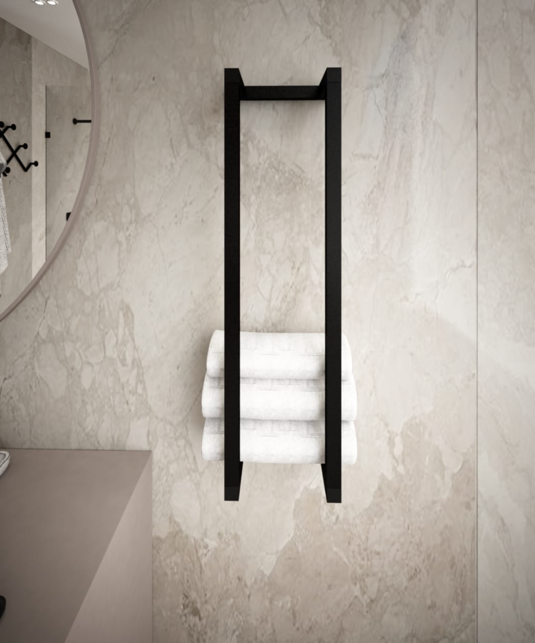 Porte-serviettes mural en aluminium – Image 4